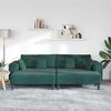 vidaXL Sofa mit Kissen 3 pcs Dunkelgr&uuml;n Samt