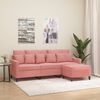 vidaXL 3-Sitzer-Sofa mit Hocker Rosa 180 cm Samt