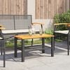 vidaXL Gartentisch Schwarz 70x38x42 cm Poly Rattan Akazienholz