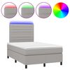 vidaXL Boxspringbett mit Matratze & LED Hellgrau 120x200 cm Stoff