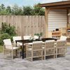 vidaXL Garten Essgruppe 9 pcs Beige Poly-Rattan