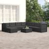 vidaXL 8-tlg. Garten-Lounge-Set mit Kissen Schwarz Poly Rattan