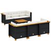vidaXL 7-tlg. Garten-Sofagarnitur mit Kissen Schwarz Poly Rattan