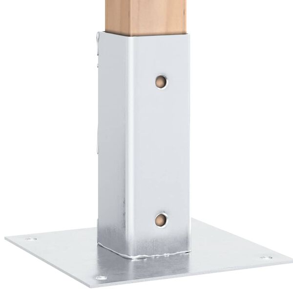 vidaXL Pfostentr&auml;ger Quadratisch 12 Stk. Silber 46x46mm Stahl Verzinkt