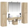 vidaXL Badezimmerm&ouml;bel-Set 6 pcs Sonoma-Eiche Ingenieurholz und Glas