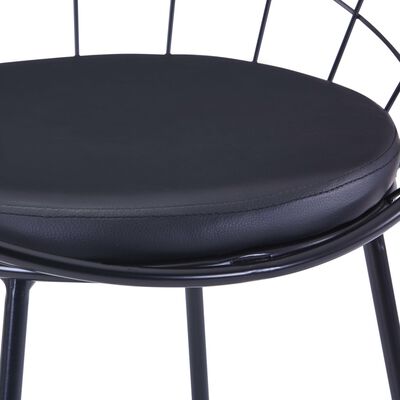 vidaXL Esszimmerstühle mit Kunstledersitzen 6 Stk. Schwarz Stahl