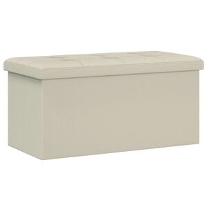 vidaXL Klappbare Aufbewahrungsbank Wei&szlig; 180 kg 80 L 77 x 38 x 38 cm