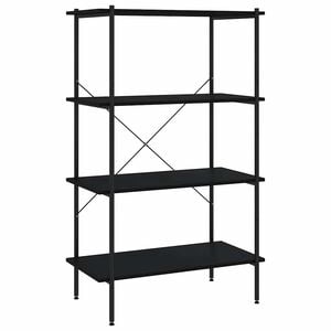 vidaXL Regal mit 4 B&ouml;den Schwarz 80x40x130 cm