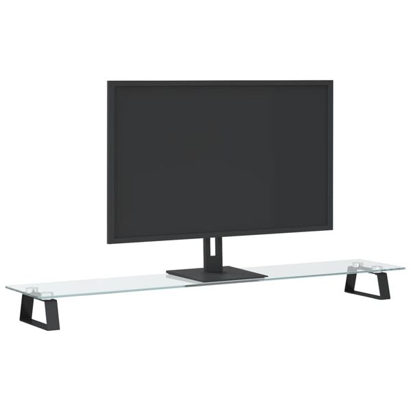 vidaXL Monitorst&auml;nder Schwarz 100x20x8 cm Hartglas und Metall