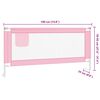 vidaXL Kleinkind-Bettschutzgitter Rosa 190x25 cm Stoff
