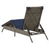 vidaXL Sonnenliege mit Kissen Grau Poly Rattan