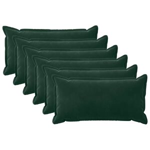 vidaXL Kissen mit Kissen HOUTEN 6 Stk. Dunkelgr&uuml;n Samt