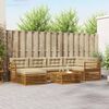 vidaXL Outdoor-Sofagarnitur mit Kissen 7 pcs Natur und Beige