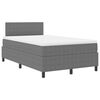 vidaXL LED Boxspringbett Hellgrau und Wei&szlig; 120 x 190 cm Cordstoff