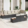 vidaXL Gartensofa-set mit Kissen 8 pcs Schwarz und Creme Polyrattan