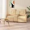 vidaXL Relaxsofa 2-Sitzer mit Getr&auml;nkehalter Creme