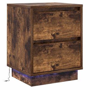 vidaXL Nachttisch Ger&auml;ucherte Eiche 39 x 34,5 x 50 cm Holzwerkstoff