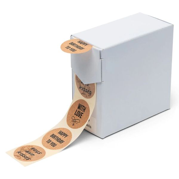 rillprint Geschenk-Aufkleber 250 Stk. x 4 Rollen Braun