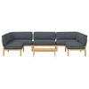 vidaXL Sofa Set mit Kissen Uni 6 pcs Anthrazit Massivholz Akazie