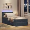 vidaXL Ottoman-Bett mit Matratze & LEDs Dunkelgrau 90x190 cm Samt
