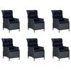 vidaXL 7-tlg. Garten-Essgruppe Dunkelgrau