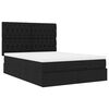 vidaXL Ottoman-Bett mit Matratze & LEDs Schwarz 140x190 cm Stoff