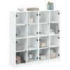vidaXL B&uuml;cherschrank mit T&uuml;ren Wei&szlig; 136x37x142 cm Holzwerkstoff