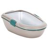 vidaXL Katzenklo Braun und Wei&szlig; 69,5x47x26 cm PP