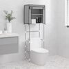 vidaXL Toilettenregal 2 Ablagen Grau 56x30x170 cm Eisen