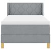 vidaXL Boxspringbett mit Matratze Hellgrau 200 x 100 cm Stoff