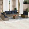 vidaXL 9-tlg. Garten-Sofagarnitur mit Kissen Grau Poly Rattan