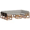 vidaXL Outdoor-Sofagarnitur mit Kissen 10 pcs Nat&uuml;rlich und Hellgrau