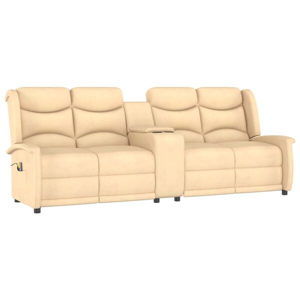 vidaXL 4-Sitzer Massagesessel mit Getr&auml;nkehalter Creme