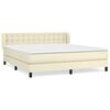 vidaXL Boxspringbett mit Matratze Creme 160x200 cm Kunstleder