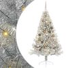 vidaXL K&uuml;nstlicher vorbeleuchteter Weihnachtsbaum Silber 180 cm PET