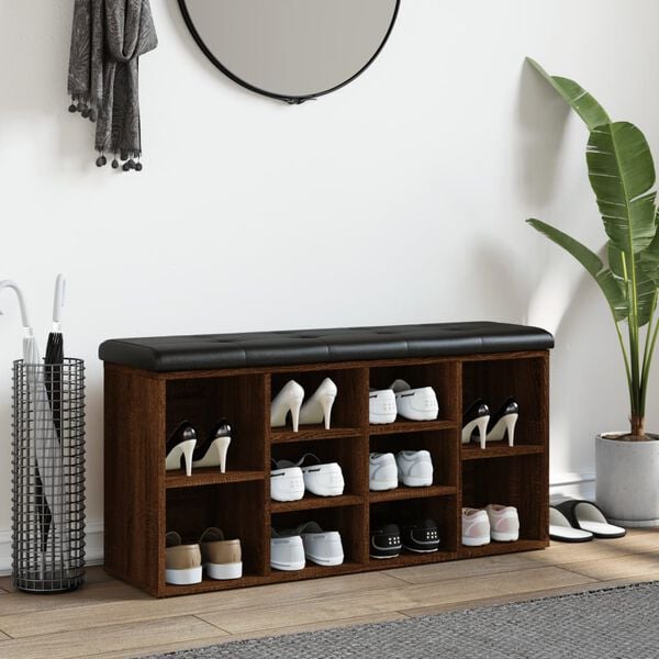 vidaXL Schuhbank Braun Eichen-Optik 102x32x50 cm Holzwerkstoff