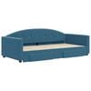 vidaXL Tagesbett Ausziehbar mit Schubladen Blau 100x200 cm Samt