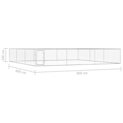 vidaXL Outdoor-Hundezwinger Verzinkter Stahl 6 x 6 x 1 m