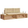 vidaXL Outdoor-Sofagarnitur mit Kissen 2 St&uuml;ck Natur und Beige