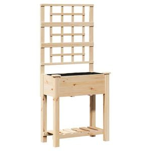 vidaXL Garten-Pflanzgef&auml;&szlig; Beige 71 x 38 x 152 cm Massivholz aus Fichte