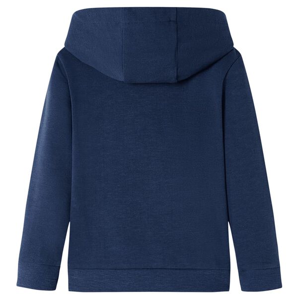 Kinder-Kapuzenpullover Marineblau Melange und Orange 104