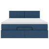 vidaXL Ottoman-Bett mit Matratze & LEDs Blau 140x200 cm Stoff