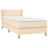 vidaXL Boxspringbett mit Matratze Creme 80x200 cm Stoff