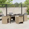 vidaXL Garten Essgruppe mit Kissen 5 pcs Beige Poly-Rattan