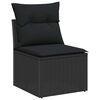 vidaXL Garten-Sofa-Set mit Speicher 5 pcs Schwarz Poly Rattan