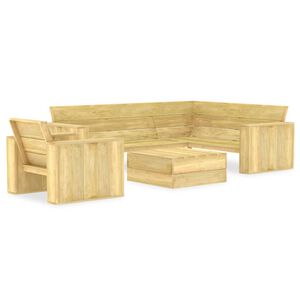 vidaXL 3-tlg. Garten-Lounge-Set Kiefernholz Imprägniert