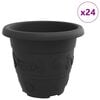 vidaXL Runder Blumentopf 24 pcs Schwarz &Oslash; 26 x 21,5 cm Kunststoff