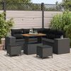 vidaXL Garten-Sofa-Set mit Kissen mit Speicher 8 pcs Schwarz