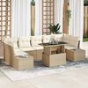vidaXL Sofa Set mit Kissen 8 pcs Beige und Creme Poly-Rattan