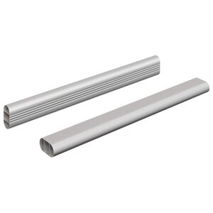 vidaXL Kleiderstange 2 pcs Silber 264 x 15 x 29 mm Aluminiumlegierung